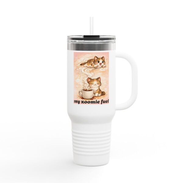 Cute Cat Zoomies Aesthetic Tumbler – 40oz Insulated Coffee Travel Mug