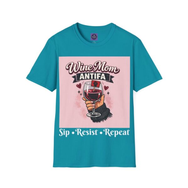 Wine Mom Antifa T-Shirt | "Sip • Resist • Repeat" | Political Tee Gift