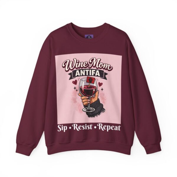 Wine Mom Antifa Sweatshirt | Sip, Resist, Repeat | Political Gift