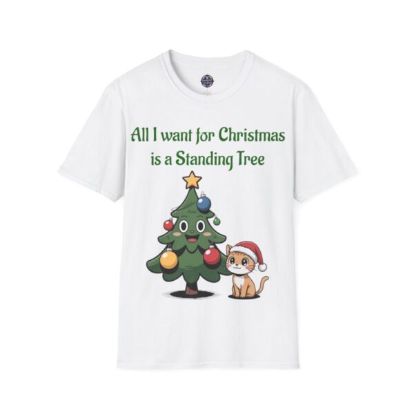 All I Want for Christmas is a Standing Tree T-Shirt | Christmas Cat Tree Design